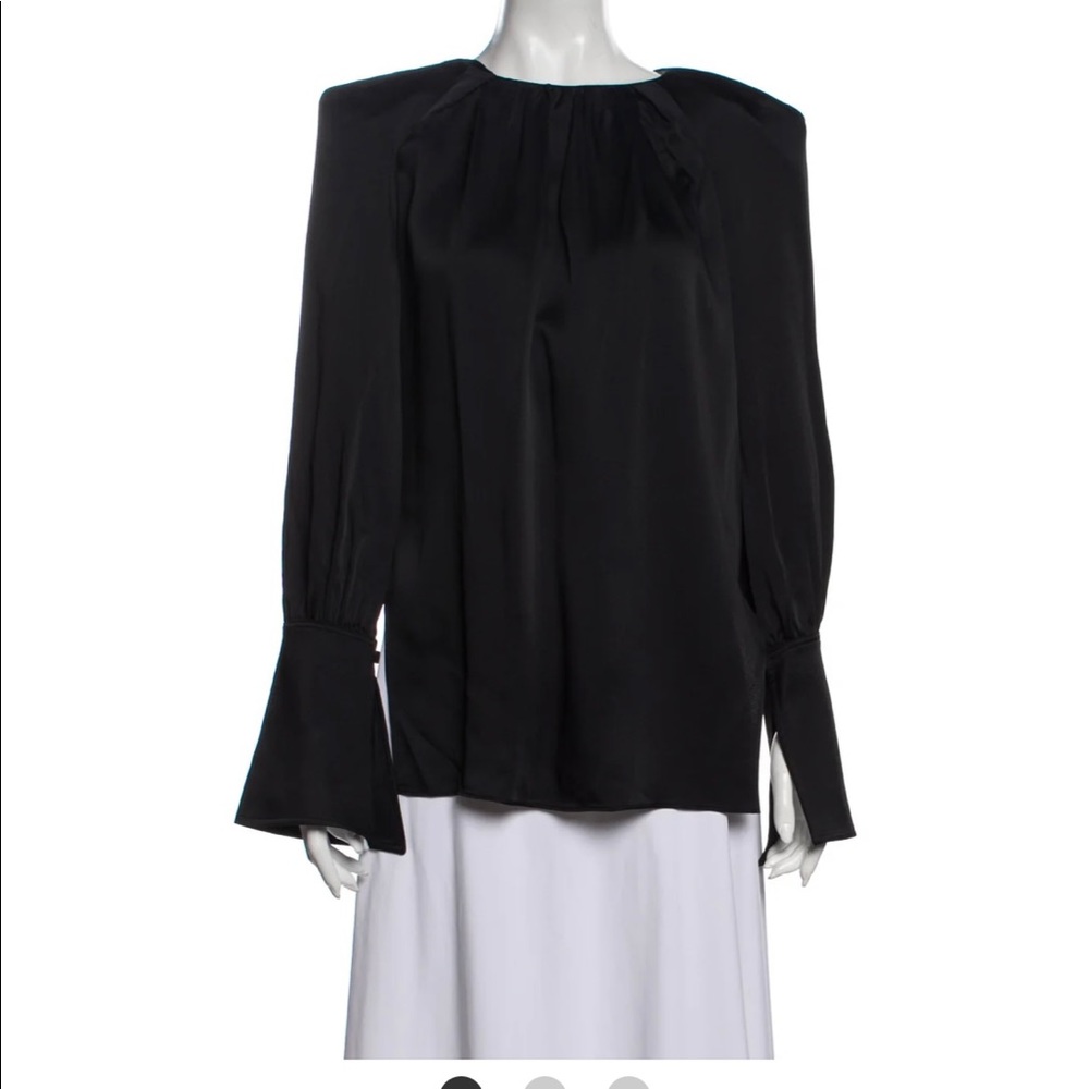 KHAITE Crew Neck Long Sleeve Blouse, size Small